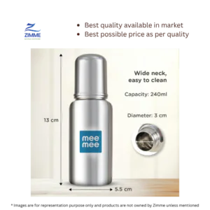 Mee Mee Stainless Steel Feeding Bottle (13 cm x 5.5 cm)