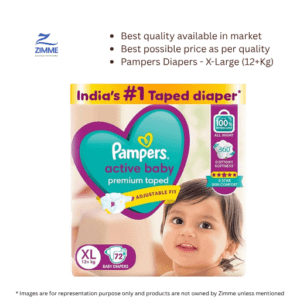 Pampers Active Baby Diapers – X-Large (12+Kg) – 72 Pieces