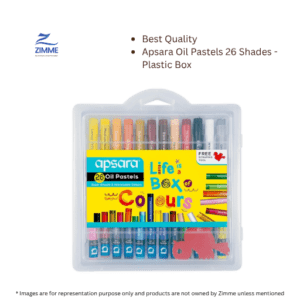 Apsara Oil Pastels 26 Shades – Plastic Box