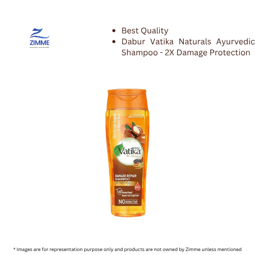 Dabur Vatika Naturals Ayurvedic Shampoo - 2X Damage Protection