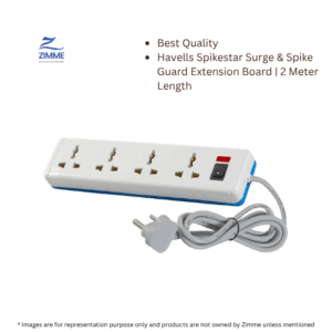 Havells Spikestar Surge & Spike Guard Extension Board | 2 Meter Length