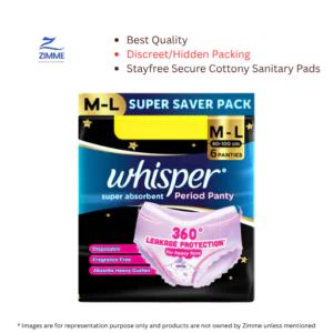 Whisper Super Absorbent Period Panty (Pants) – M-L – 6 Pc