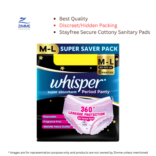 Whisper Super Absorbent Period Panty (Pants) - M-L - 6 Pc